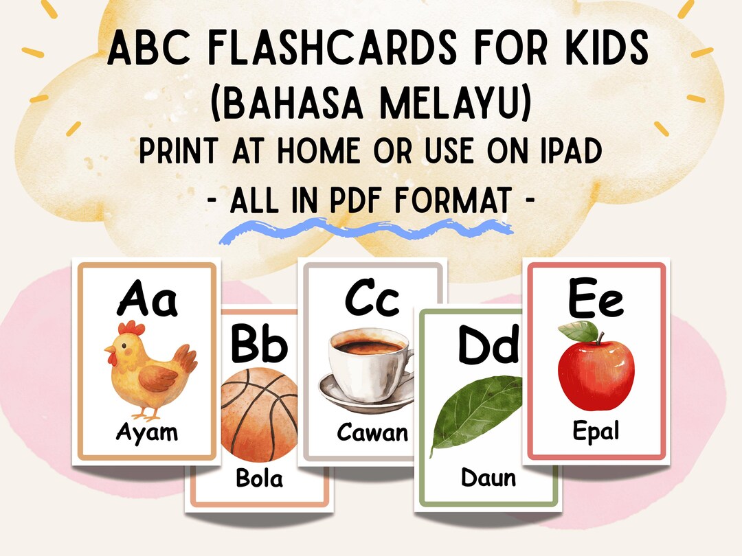 Comeltots ABC Flashcards | Alphabet Flashcards in Bahasa Melayu ...