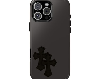 Funda gótica con corazones cromados Y2K, moderna y oscura, para iPhone 16, 15, 14, 13 y 12 Pro, regalo para adolescentes