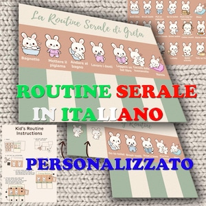 Routine bambini PERSONALIZZATO – Planner giornaliero stampabile PDF con carte attività Montessori