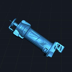 May include: A blue reciprocating saw with a black handle. The saw has a blade attachment and a trigger. The Milwaukee logo is visible on the side of the tool. The tool is designed for cutting.