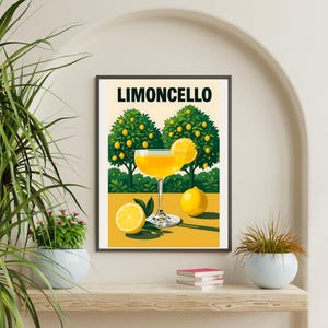 Plakat z koktajlem Lemonfully – żywa sztuka cytrynowa do wystroju kuchni lub baru, idealne pobieranie cyfrowe z motywem cytrusowym do letniej stylizacji ścian