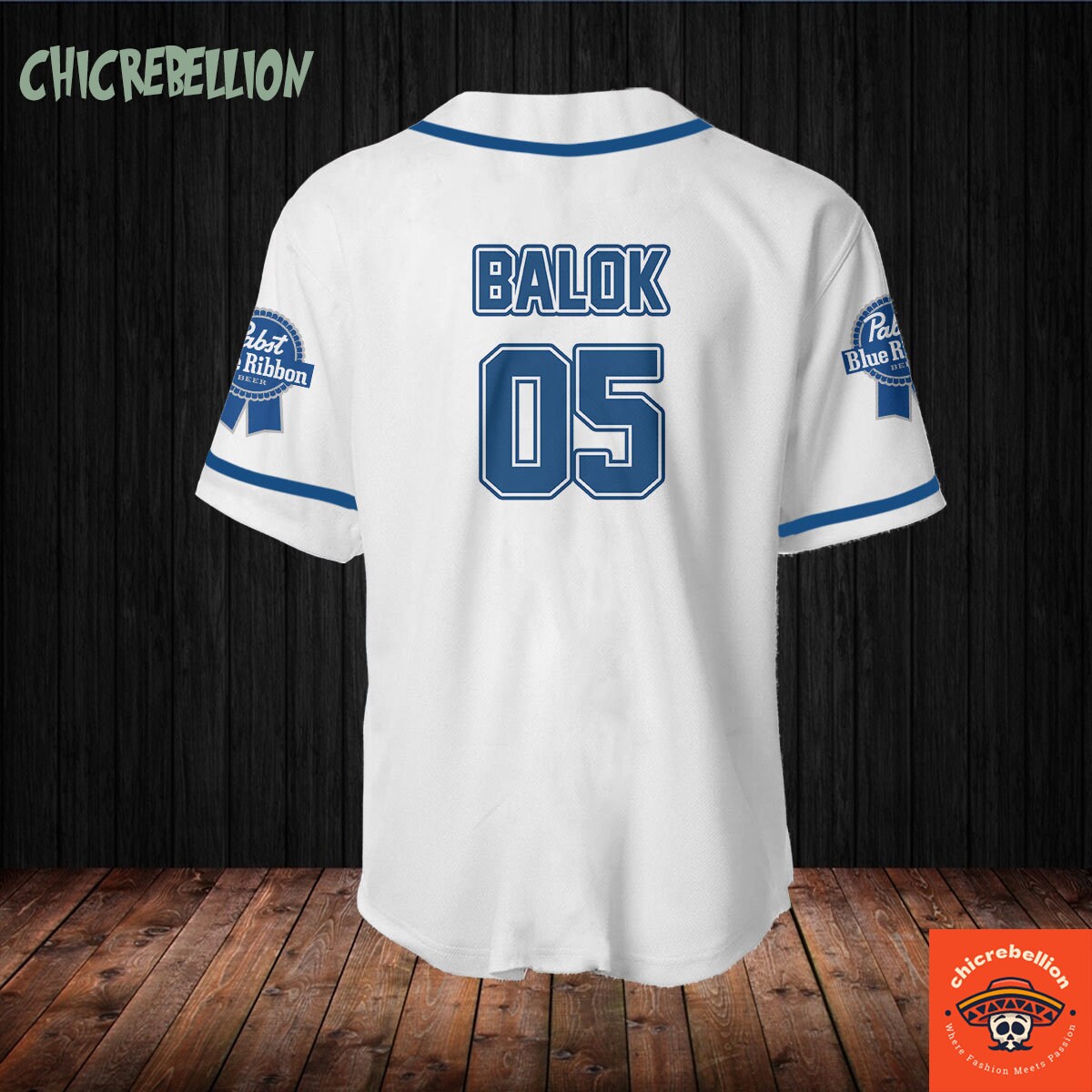 Personalized Vintage White Pabst Blue Ribbon Baseball Jersey, Pabst