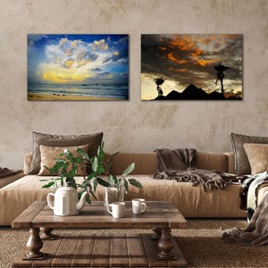 Tramonto giallo tenue – Fotografia del cielo tranquillo della spiaggia