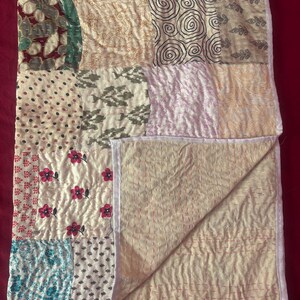 Handmade Cotton Patchwork Quilt: Bohemian Floral Paisley Design