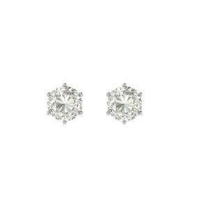 Orecchini a bottone in argento con zircone solitario / Orecchini rotondi con zirconi cubici / Delicati orecchini a bottone in argento sterling / Orecchini minimalisti con zirconi cubici solitari per donna