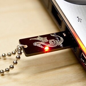 Dragon USB Circuit Board Necklace in Black Ball Chain Lights Up image 5