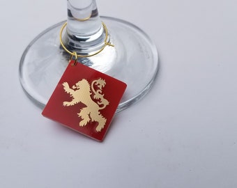 GOT Lannister Sigil charm wine tag reversible