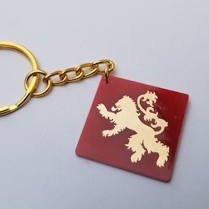 GOT Lannister Sigil charm keychain reversible