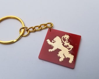 GOT Lannister Sigil charm keychain reversible