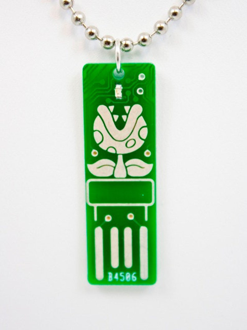 Piranha USB Circuit Board Necklace with Ball Chain image 4