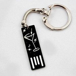Martini USB Circuit Board Keychain in Black - Lights Up