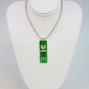 Piranha USB Circuit Board Necklace with Ball Chain image 3