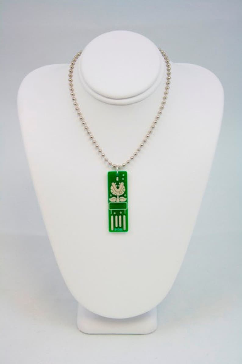 Piranha USB Circuit Board Necklace with Ball Chain image 3