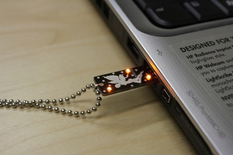 FairyUSB Circuit Board Keychain in Black Lights Up image 3