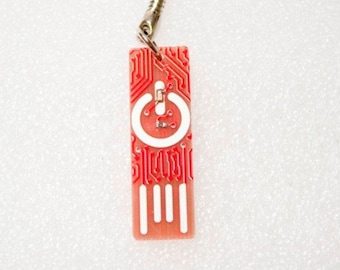 Power Symbol USB Circuit Board Keychain - Lights Up