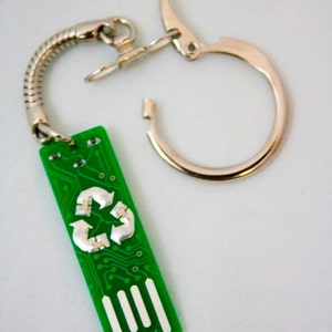 Recycle USB Circuit Board Keychain Lights Up image 2