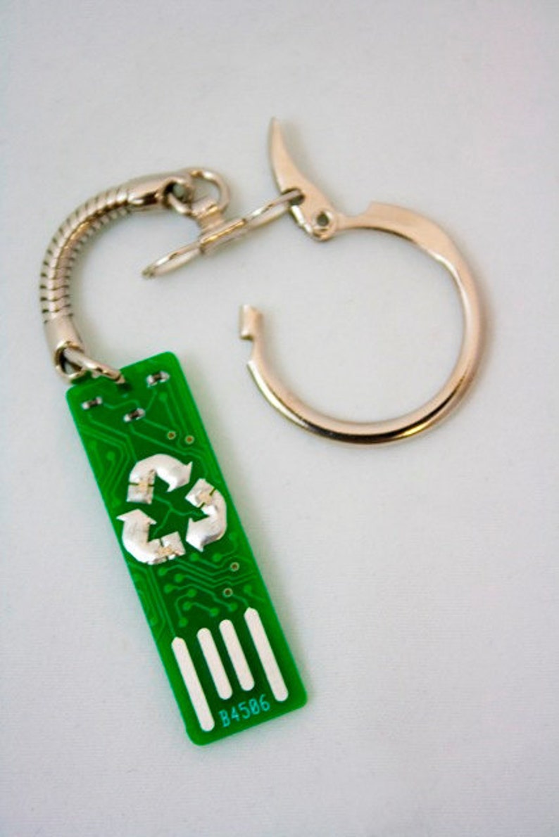 Recycle USB Circuit Board Keychain Lights Up image 2