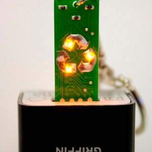 Recycle USB Circuit Board Keychain Lights Up image 3