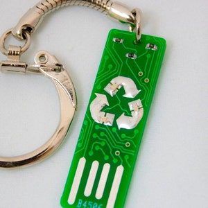 Recycle USB Circuit Board Keychain Lights Up image 1