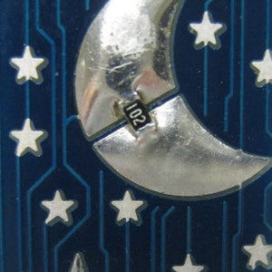 Moon and Stars USB Circuit Board Magnet in Blue LIGHTS UP image 4