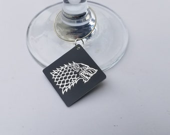 GOT Stark Sigil and words reversible wine tag