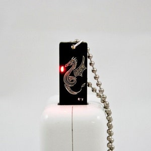 Dragon USB Circuit Board Necklace in Black Ball Chain Lights Up image 4