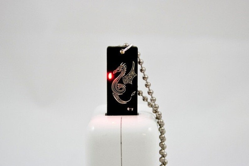 Dragon USB Circuit Board Necklace in Black Ball Chain Lights Up image 4