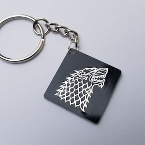 GOT Stark Sigil and words reversible Zipper pull or keychain
