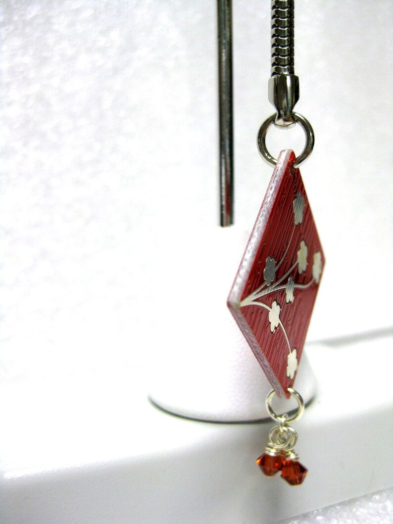 Circuit Board Keychain with Cherry Blossoms and Heart image 5