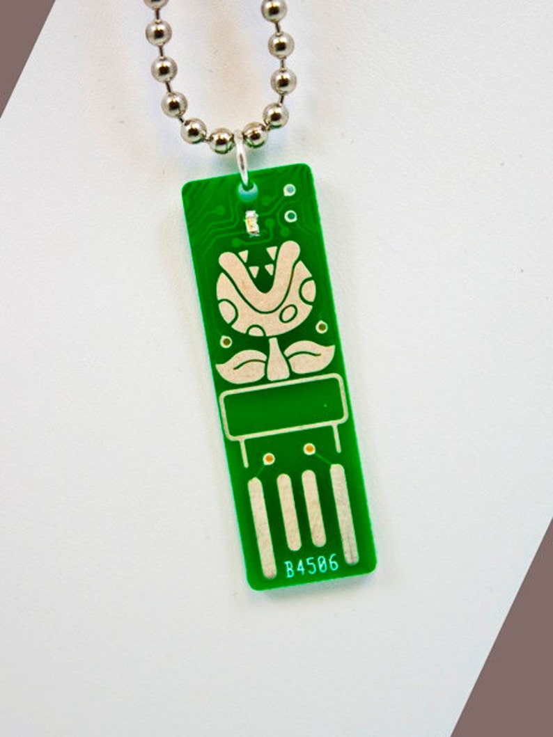 Piranha USB Circuit Board Necklace with Ball Chain image 2