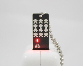 Ruimte invasie USB circuit board ketting in zwart (Ball Chain)-lights up