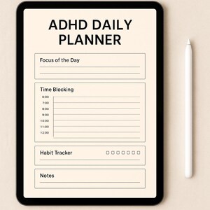 ADHD Daily Planner – Printable A4 PDF | Focus Planner | Task Organizer ...