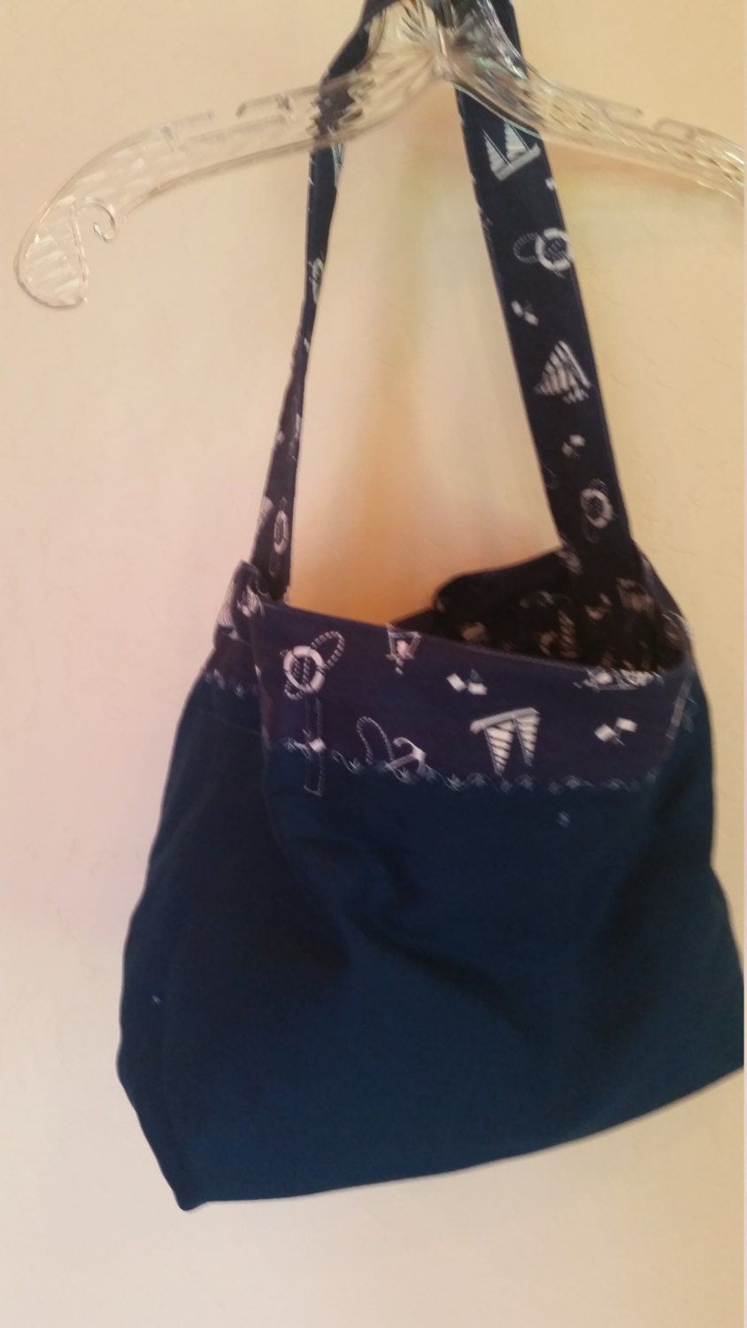 Navy Blue Nautical Themed Hobo Bag | Etsy