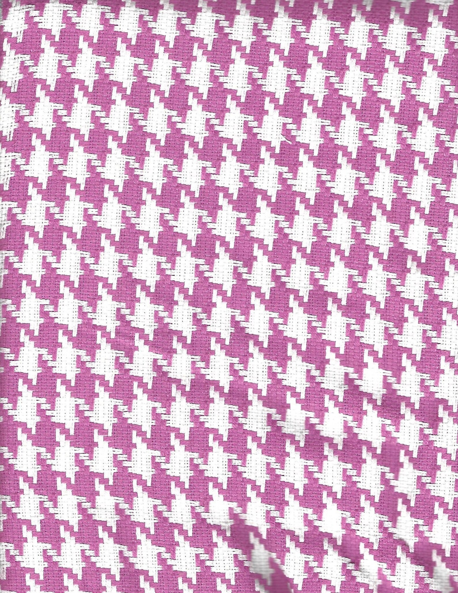 Pink and white houndstooth pattern Jacquard Home Dec Fabric by Etsy