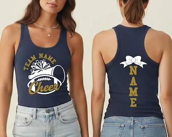 Custom Cheer Racerback, Cheer Mom With Name Tank Top, Cheer Gift KSS185