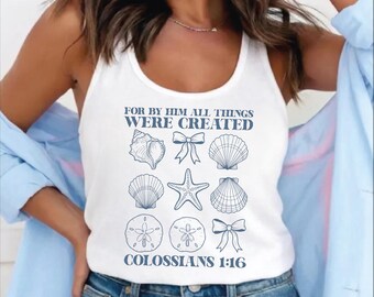 Faith Colossians 1 -16 Racerback and Vneck Shirt, Christian Shirt KSS164