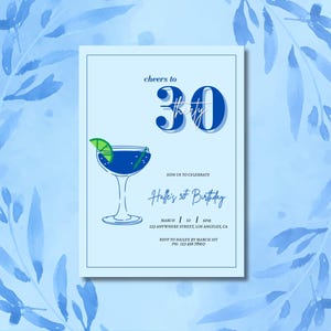 Editable 30th Birthday Invitation, Digital Template, 30th Birthday Girls Invitation, Girls Birthday Invitation, Canva DigitalTemplate Invite