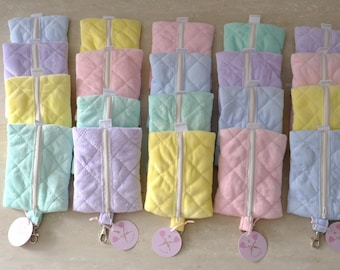 Handmade Quilted Fabric Mini Pouch: Zipper Wallet with Keychain
