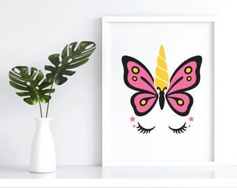 Unicorn Butterfly SVG: Magical Clipart for Cricut & Silhouette (Digital Download