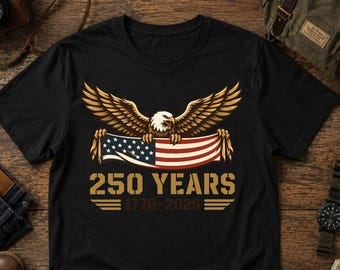 250 år av Amerika PNG-sublimering, 1776-2026 Eagle USA-flagga, 4 juli DTF