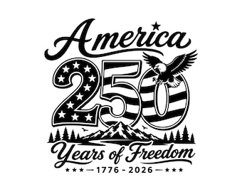 250-årsjubileum USA 1776-2026 SVG, patriotisk frihetsskjortadesign, American Eagle Cricut Cut-fil