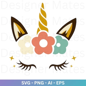 Unicorn SVG, Unicorn png, Unicorn head Svg, Unicorn Clip Art, Unicorn Face SVG, Cute Unicorn SVG, Unicorn Birthday Svg