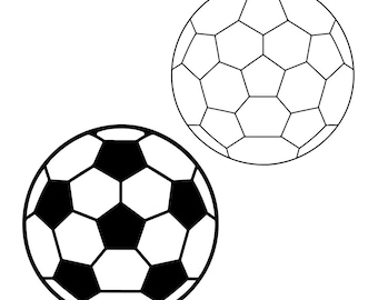 Fotboll SVG Set med 2, Fotboll Clipart PNG DXF, Cricut T-shirt Design