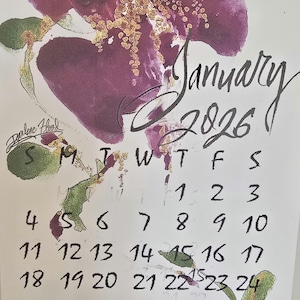 2026 CALENDAR....Fresh FLowers Each Month...FREE SHIPPING...