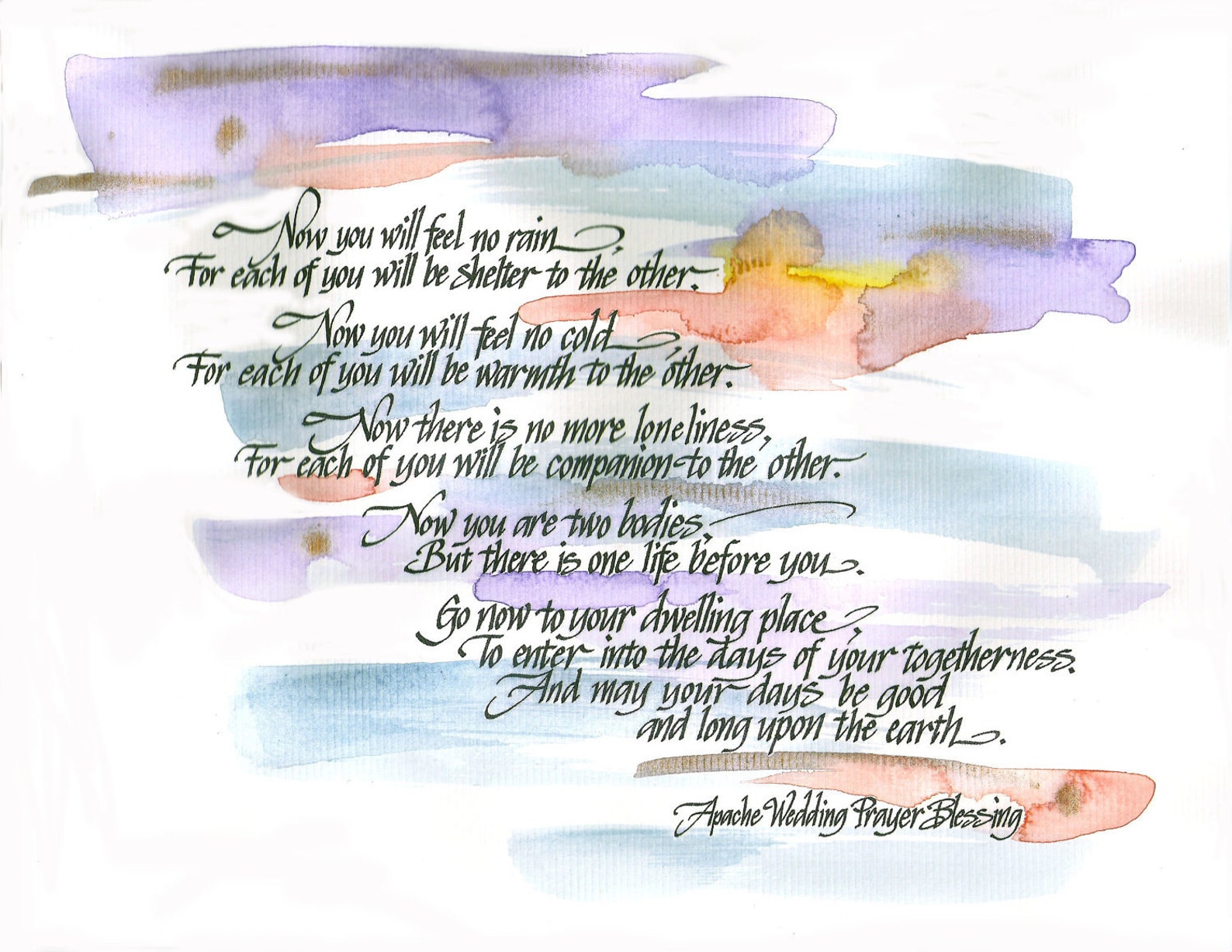 APACHE BÉNÉDICTION DE PRIÈRE DE MARIAGE... 8 x 10 Cadre Etsy