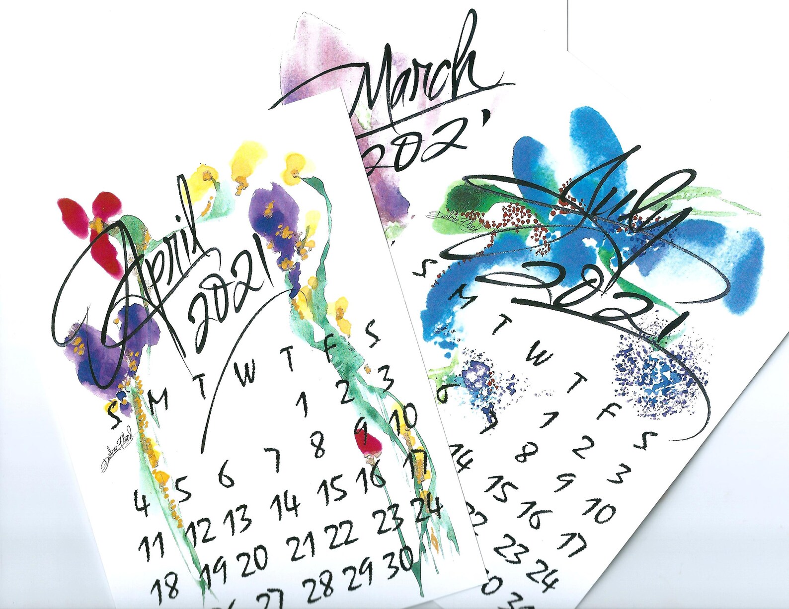 5 x 7 CALENDAR 2021.....Fresh FLowers Each Month...FREE Etsy