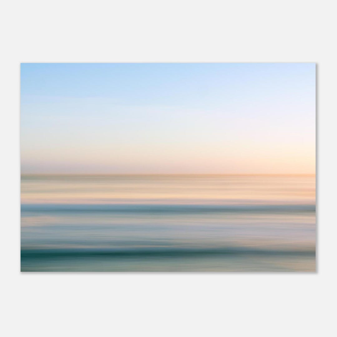 Ocean Sunset Art Print, Apricot Sky, Coastal Calm - Etsy
