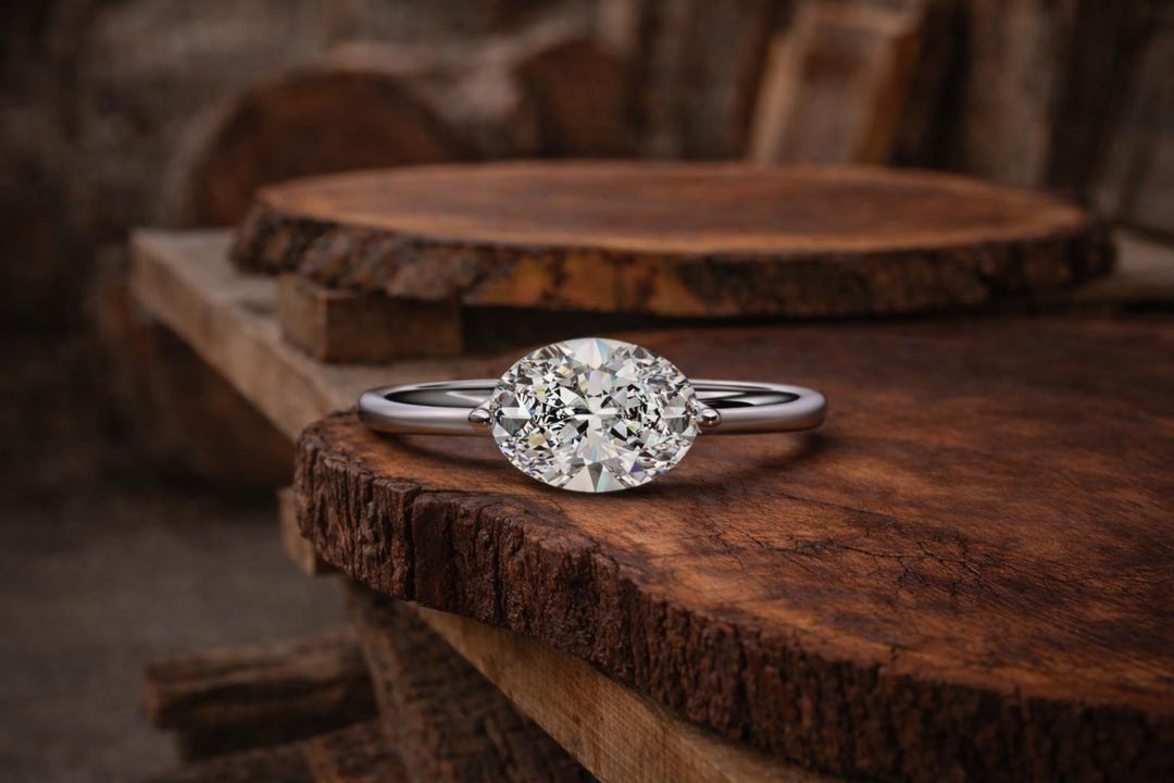 2 CT Oval Moissanite Ring, Bezel Set Sterling Silver Engagement Ring - Etsy