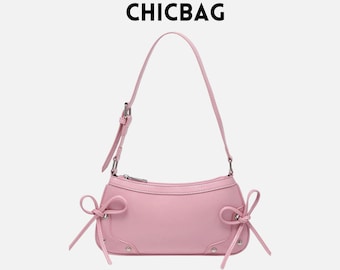 Pink Bow Shoulder Bag: Kawaii Y2K Mini Purse