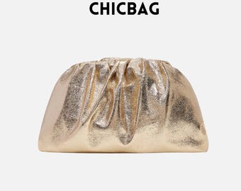 Metallic Gold Clutch Purse: Elegant Minimalist Evening Bag